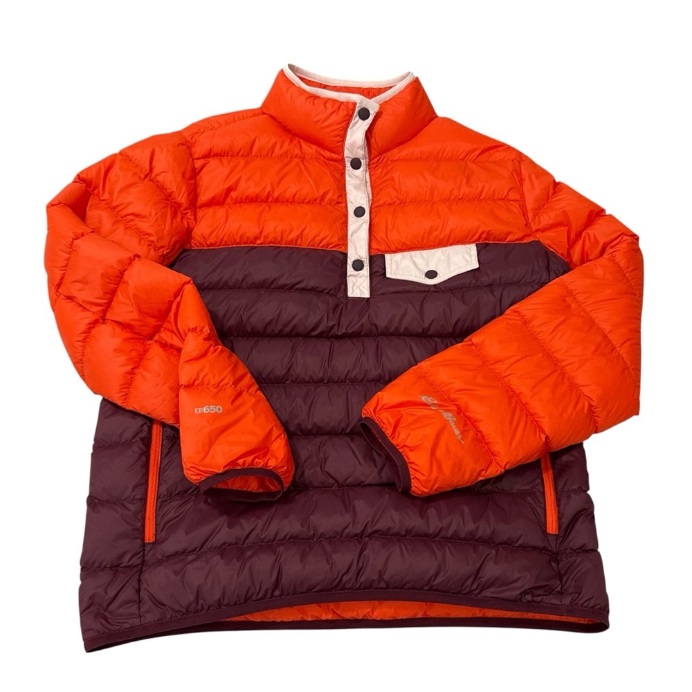Eddie Bauer Stratuslite Down Jacket Women's Size Small Snap Mock EB650 Pullover